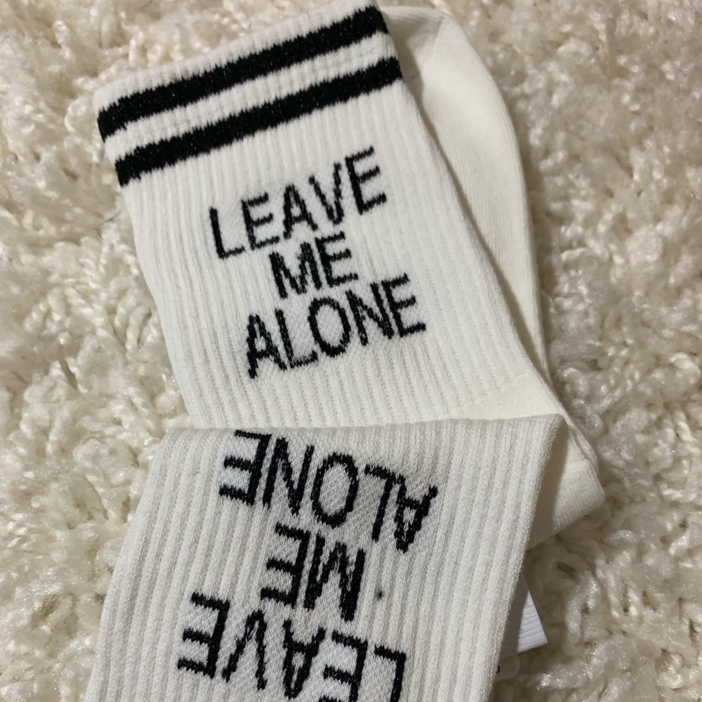 Leave Me Alone Black Ankle Socks - Picture 3 of 8
